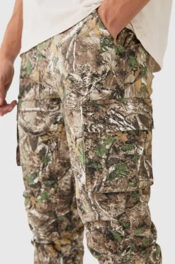 Forest Camo Slim Stacked Multi Cargo Trouser