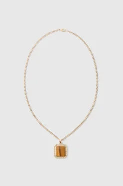 Gem Pendant Necklace In Gold