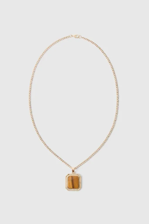 Gem Pendant Necklace In Gold