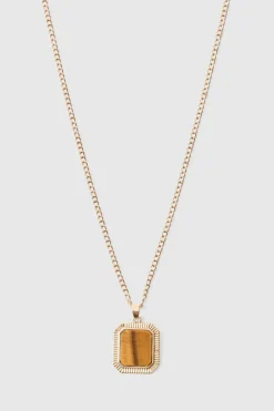 Gem Pendant Necklace In Gold