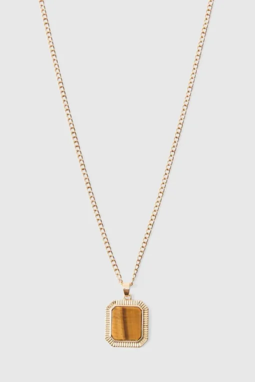 Gem Pendant Necklace In Gold