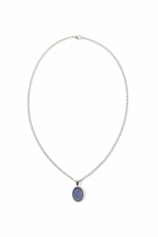Gem Pendant Necklace In Silver