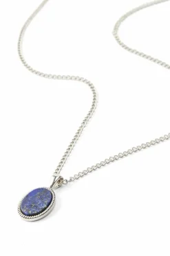 Gem Pendant Necklace In Silver