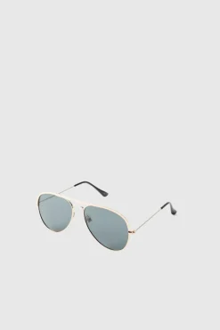 Gold Metal Navigator Sunglasses