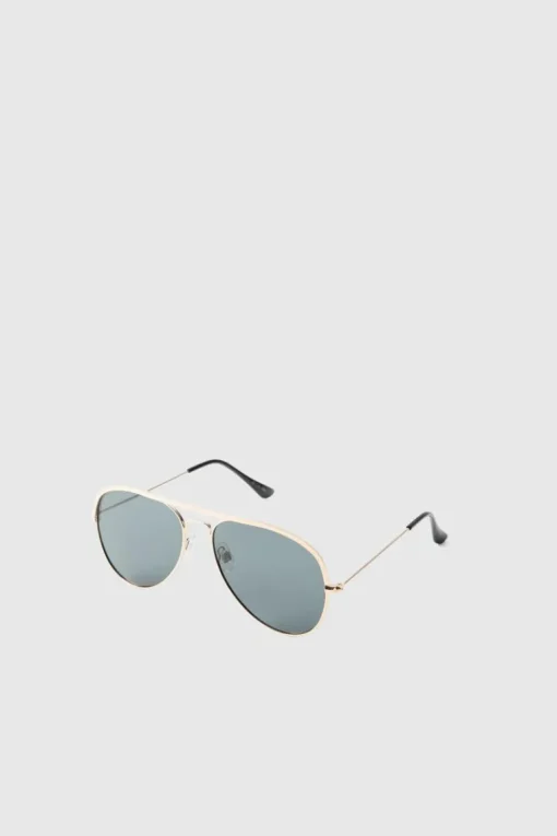 Gold Metal Navigator Sunglasses
