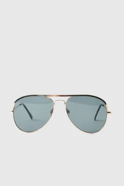 Gold Metal Navigator Sunglasses