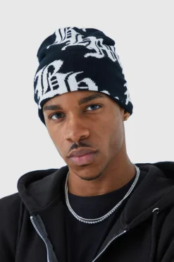 Gothic Logo Jacquard Beanie