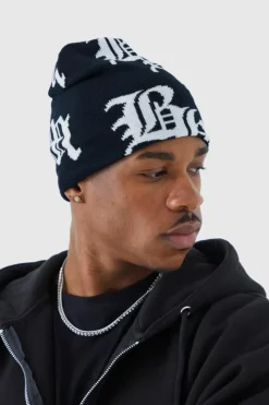 Gothic Logo Jacquard Beanie