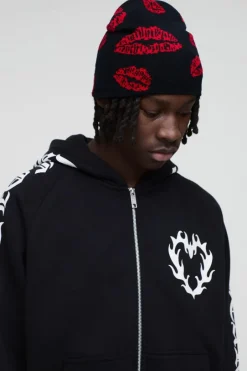 Graphic Lips Beanie
