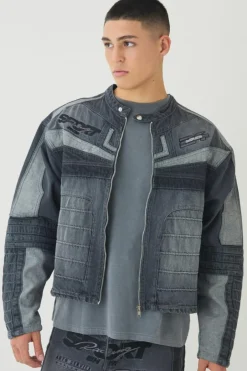 Grey Moto Applique Set