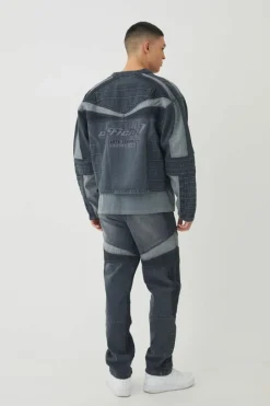 Grey Moto Applique Set