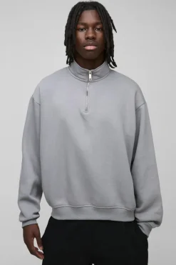 330GSM Oversized Basic Boxy Funnel Neck Sweatshirt