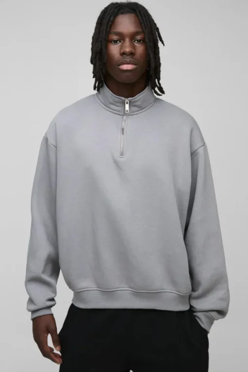 330GSM Oversized Basic Boxy Funnel Neck Sweatshirt