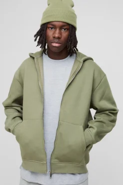 330GSM Oversized Basic Zip Through Hoodie