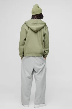 330GSM Oversized Basic Zip Through Hoodie