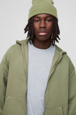 330GSM Oversized Basic Zip Through Hoodie