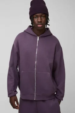 330GSM Oversized Basic Zip Through Hoodie
