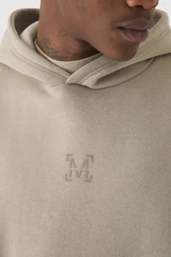 330GSM Oversized Boxy M Flocked Hoodie