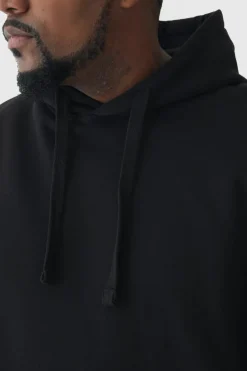 330GSM Plus Oversized Boxy Hoodie in Black