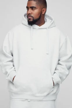 330GSM Plus Oversized Hoodie in Grey Marl