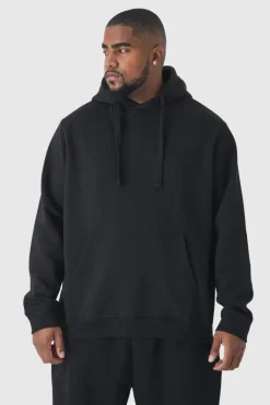 330GSM Plus Regular Fit Hoodie in Black