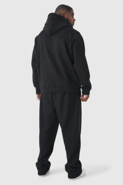 330GSM Plus Regular Fit Hoodie in Black