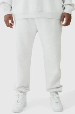 330GSM Plus Regular Fit Man Signature Jogger In Grey Marl
