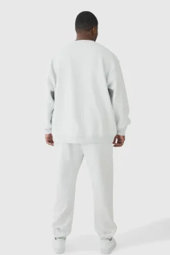 330GSM Plus Regular Fit Man Signature Jogger In Grey Marl