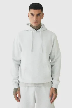 330GSM Tall Regular Fit Hoodie in Grey Marl