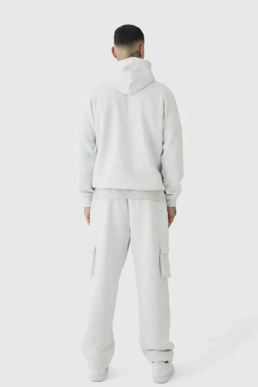 330GSM Tall Regular Fit Hoodie in Grey Marl