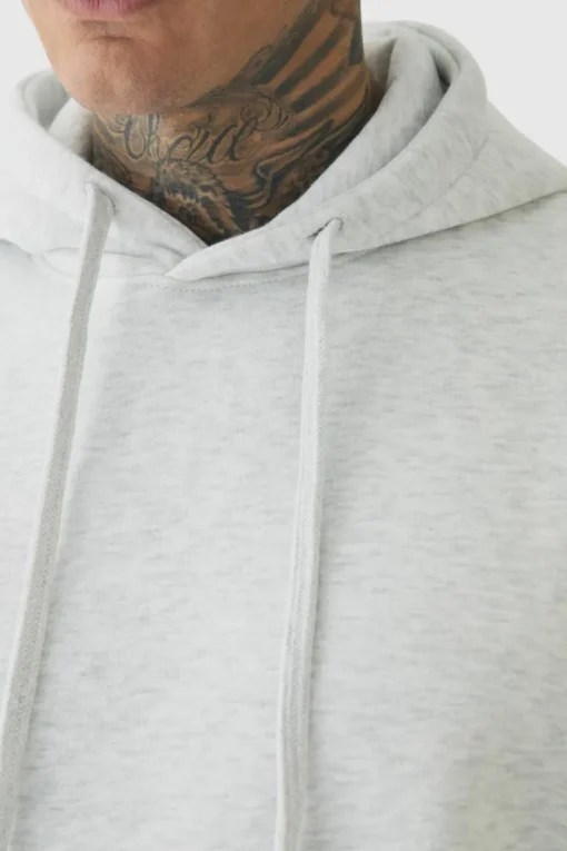 330GSM Tall Regular Fit Hoodie in Grey Marl