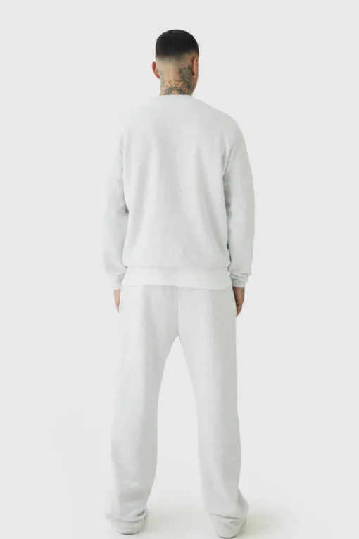 330GSM Tall Straight Leg Fit Jogger In Grey Marl