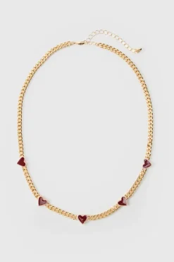 Heart Charm Necklace In Gold