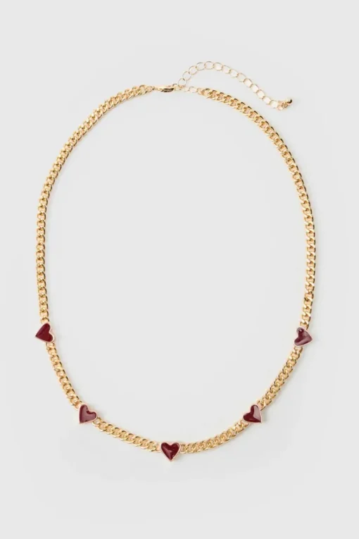 Heart Charm Necklace In Gold