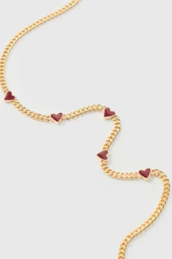 Heart Charm Necklace In Gold