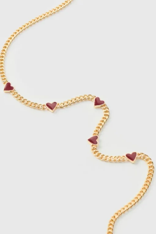 Heart Charm Necklace In Gold