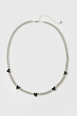 Heart Charm Necklace In Silver