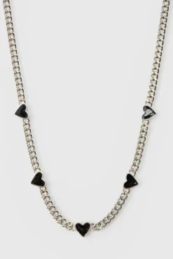 Heart Charm Necklace In Silver