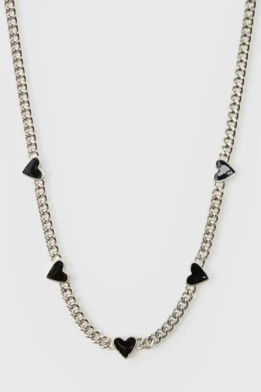 Heart Charm Necklace In Silver