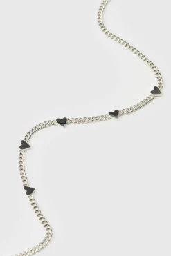 Heart Charm Necklace In Silver