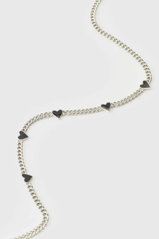 Heart Charm Necklace In Silver