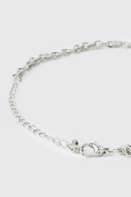 Heart Pendant Chunky Chain Necklace in Silver