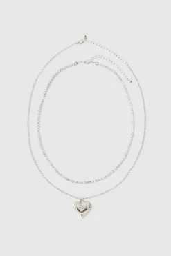 Heart Pendant Necklace In Silver