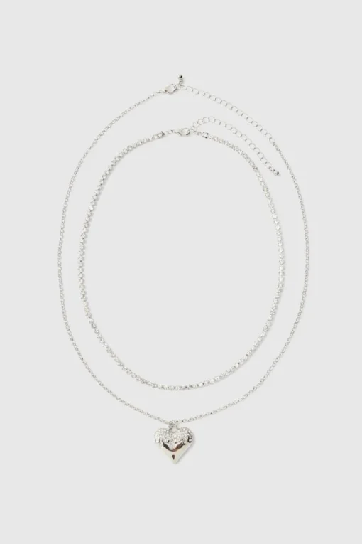 Heart Pendant Necklace In Silver