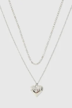 Heart Pendant Necklace In Silver