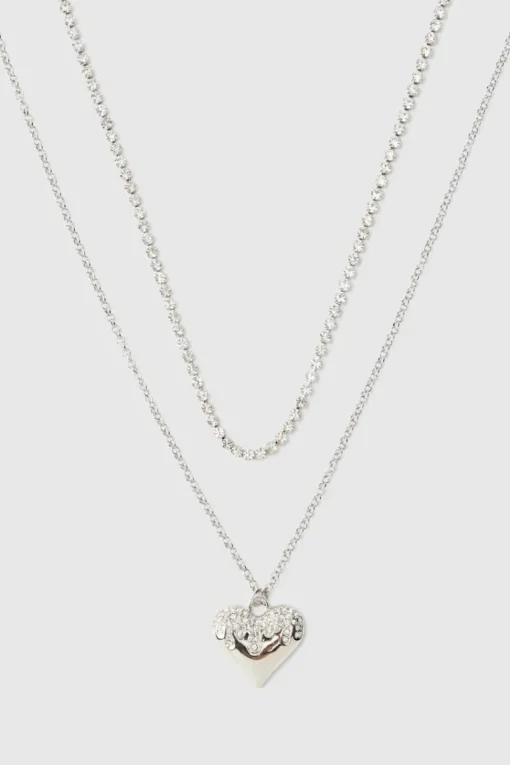 Heart Pendant Necklace In Silver