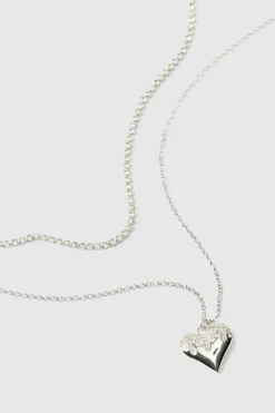 Heart Pendant Necklace In Silver