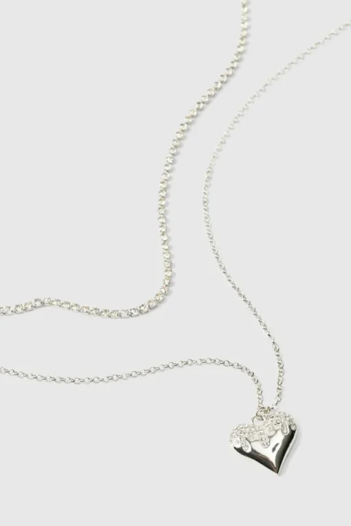 Heart Pendant Necklace In Silver