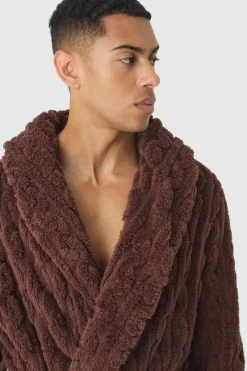 Heavyweight Cable Knit Fleece Robe
