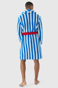 Heavyweight Contrast Stripe Fleece Robe